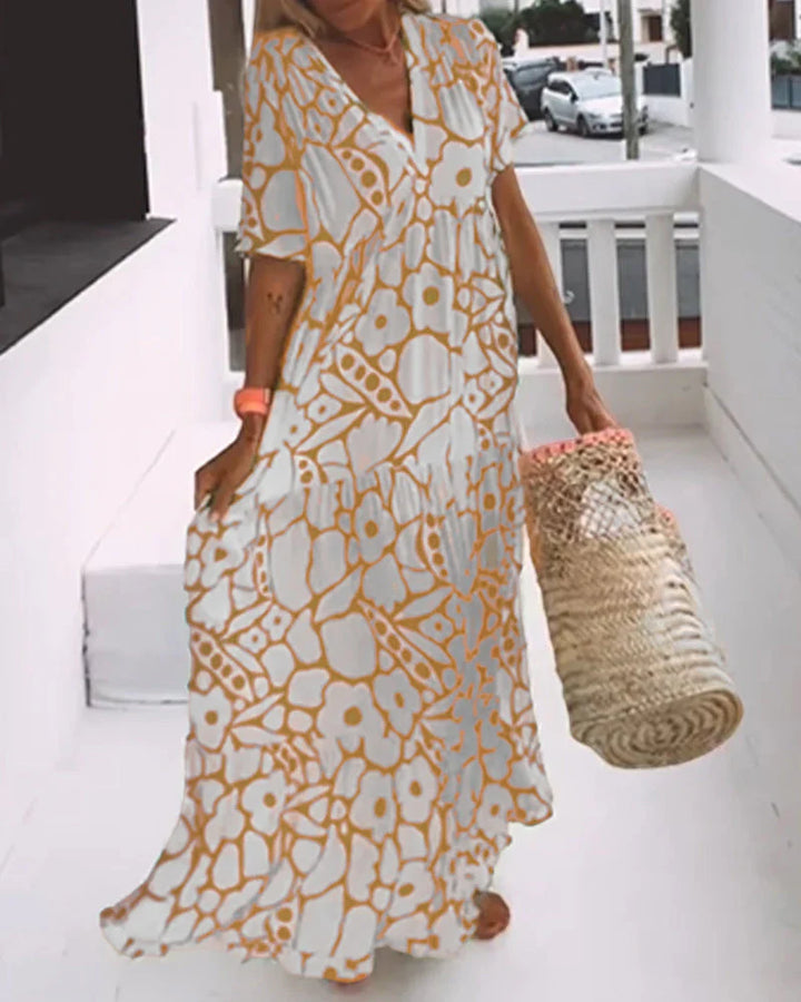 Aria | V-Neck Flowy Maxi Dress
