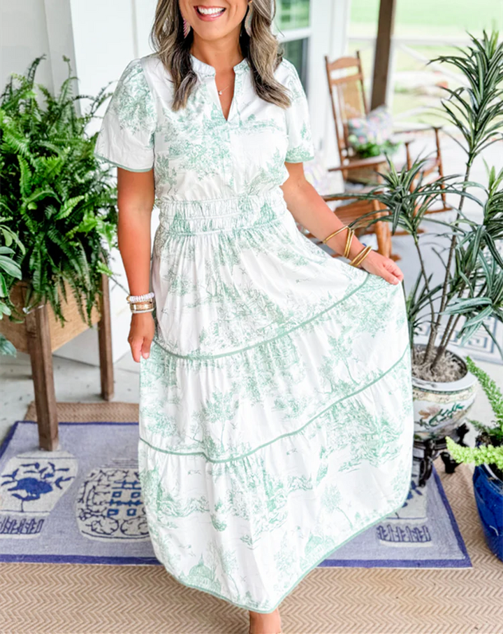Florine | Classic Toile Maxi Dress