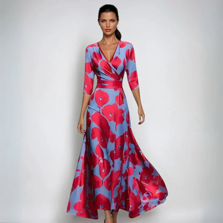 Valena | Strapless Satin Maxi Dress with Side Slit