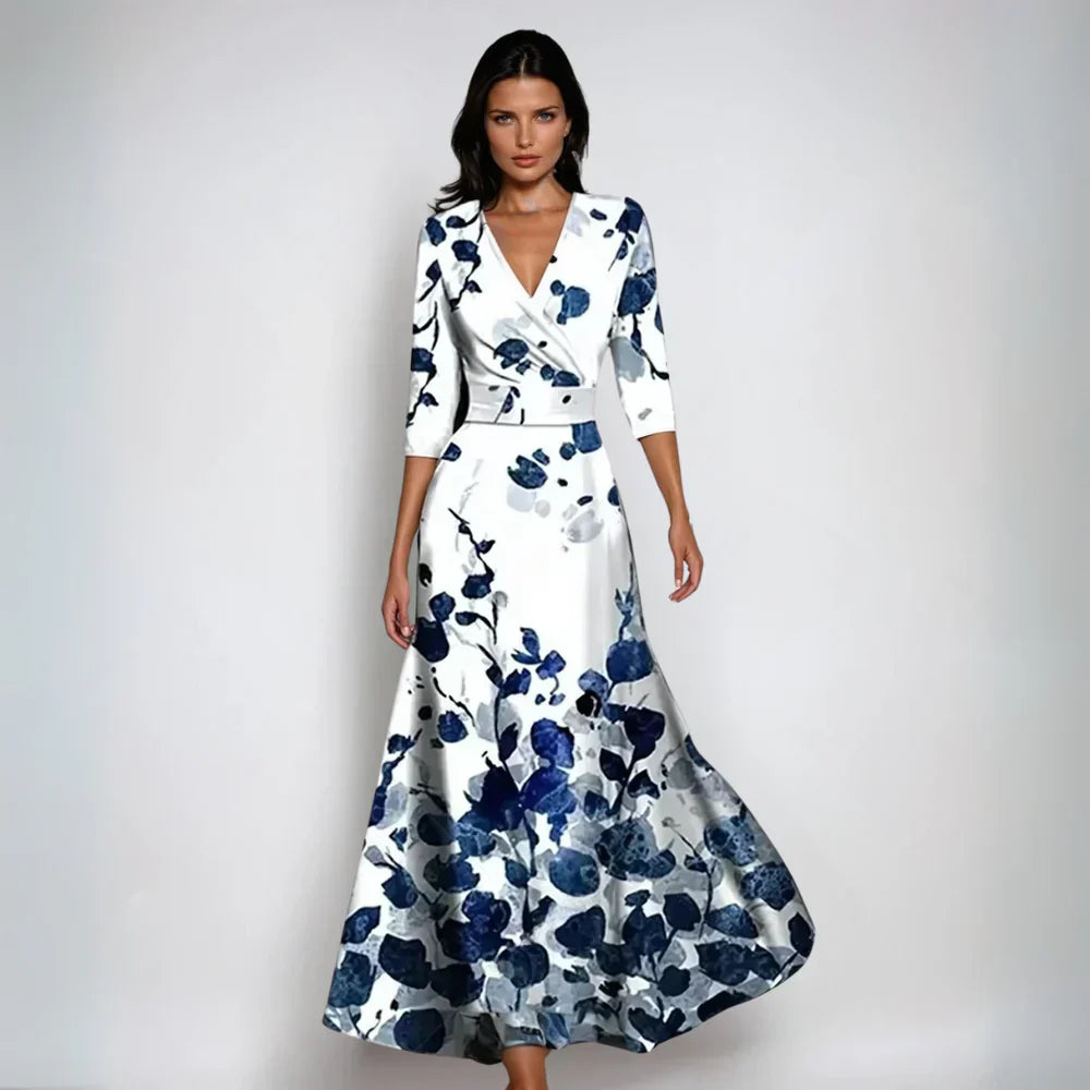 Valena | Strapless Satin Maxi Dress with Side Slit
