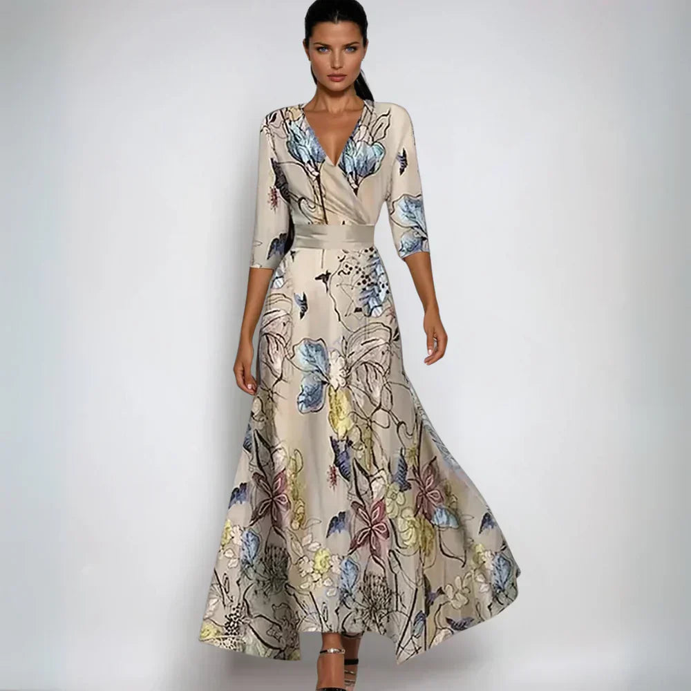 Valena | Strapless Satin Maxi Dress with Side Slit