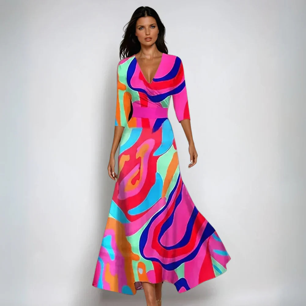 Valena | Strapless Satin Maxi Dress with Side Slit