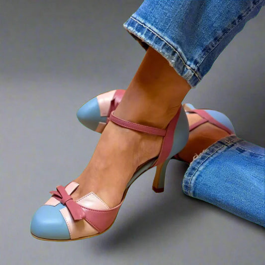 Alessa | Block Heel Sandals with Elegant Crossover Straps