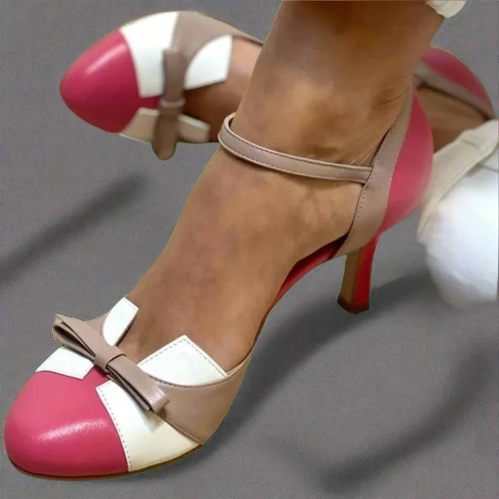 Alessa | Block Heel Sandals with Elegant Crossover Straps