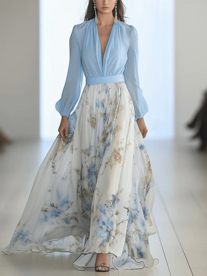 Alessia | Long Floral Print Dress