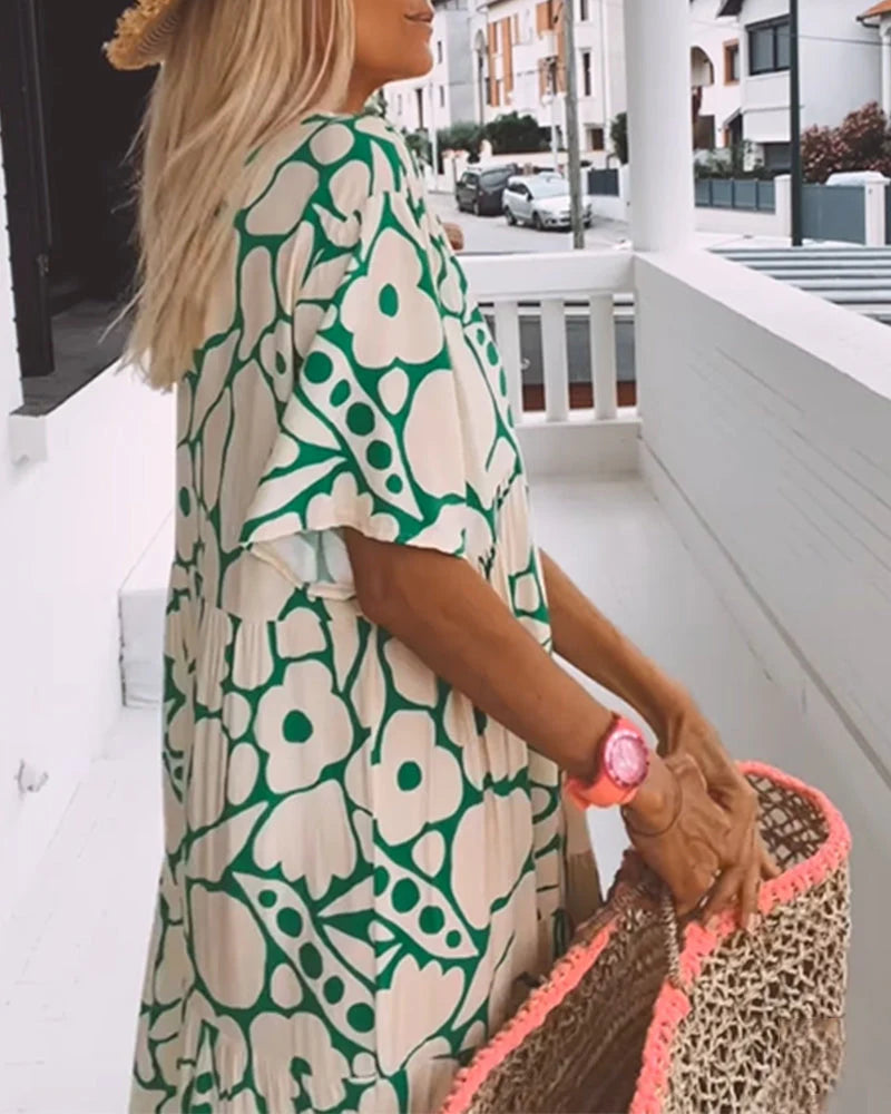 Aria | V-Neck Flowy Maxi Dress