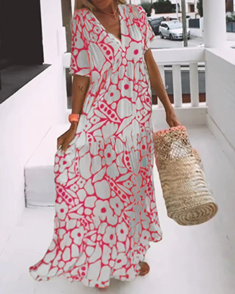 Aria | V-Neck Flowy Maxi Dress