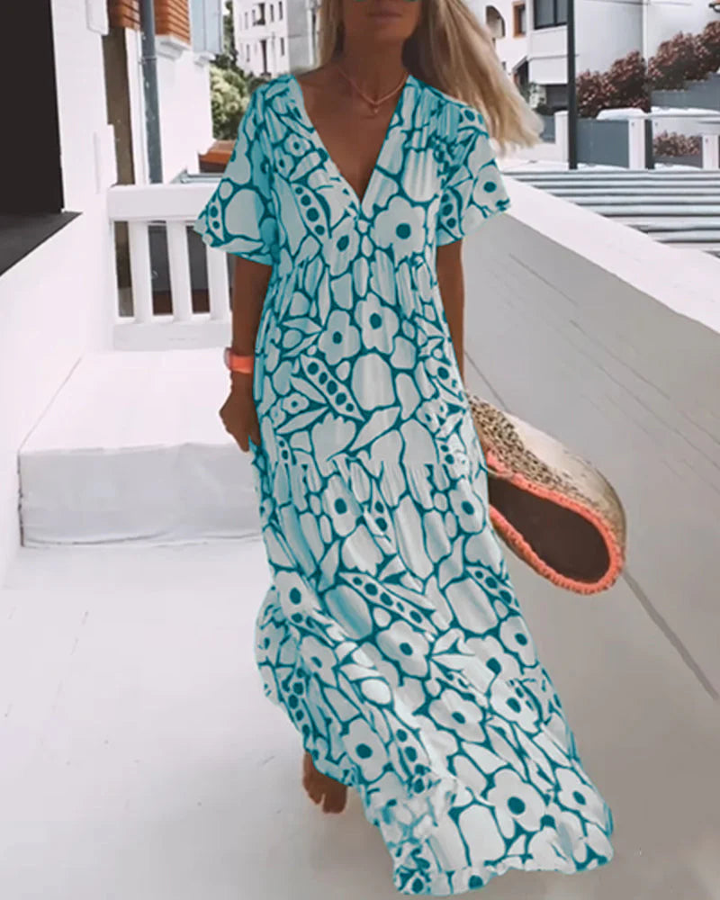 Aria | V-Neck Flowy Maxi Dress