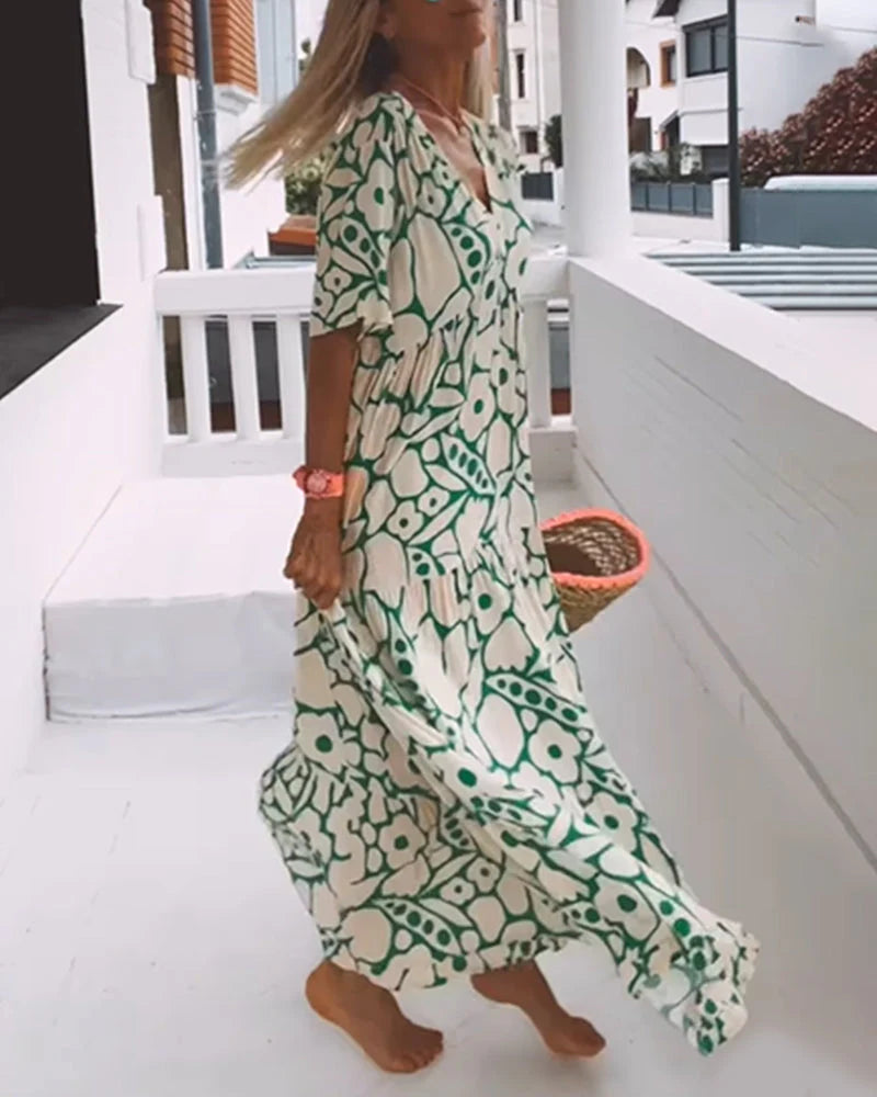 Aria | V-Neck Flowy Maxi Dress