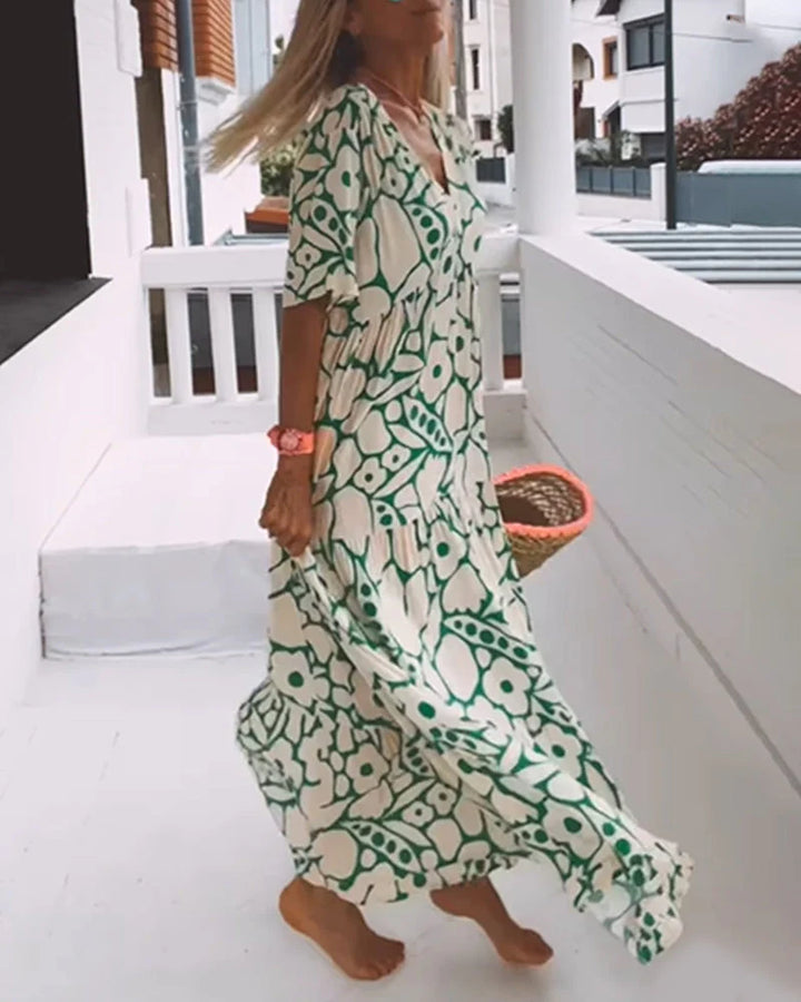 Aria | V-Neck Flowy Maxi Dress