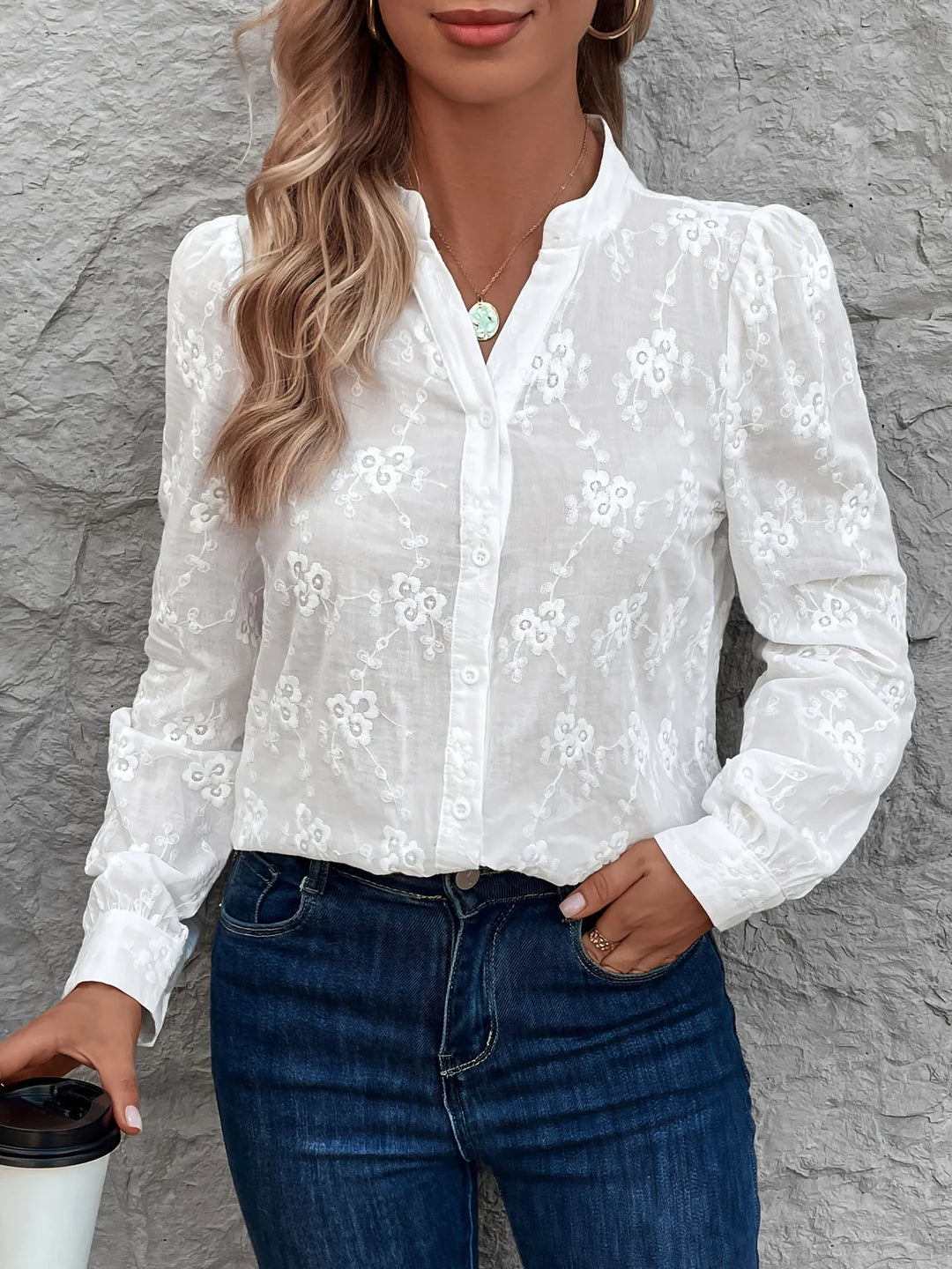 Saria | Embroidered Cotton Blouse