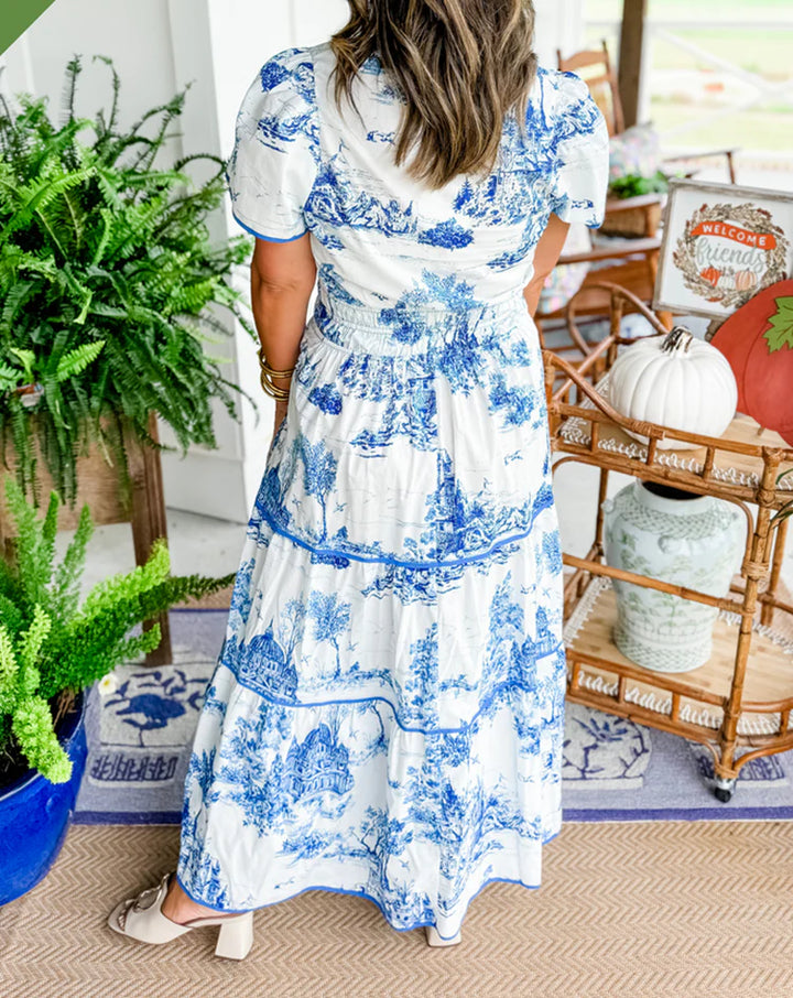 Florine | Classic Toile Maxi Dress