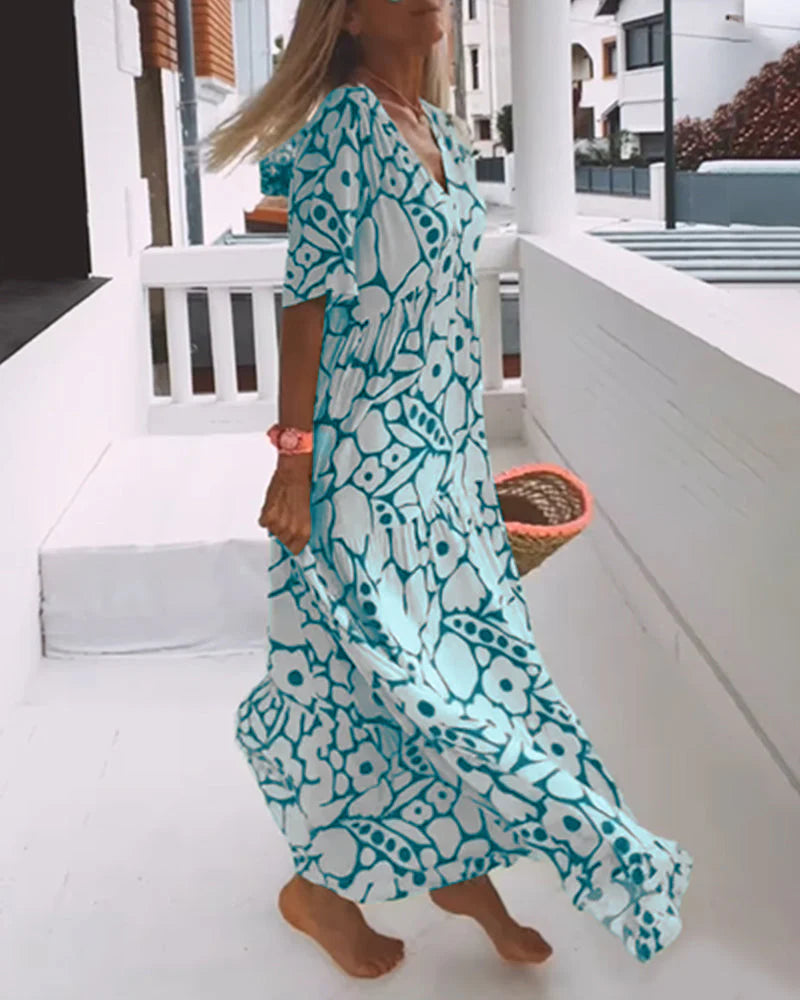 Aria | V-Neck Flowy Maxi Dress
