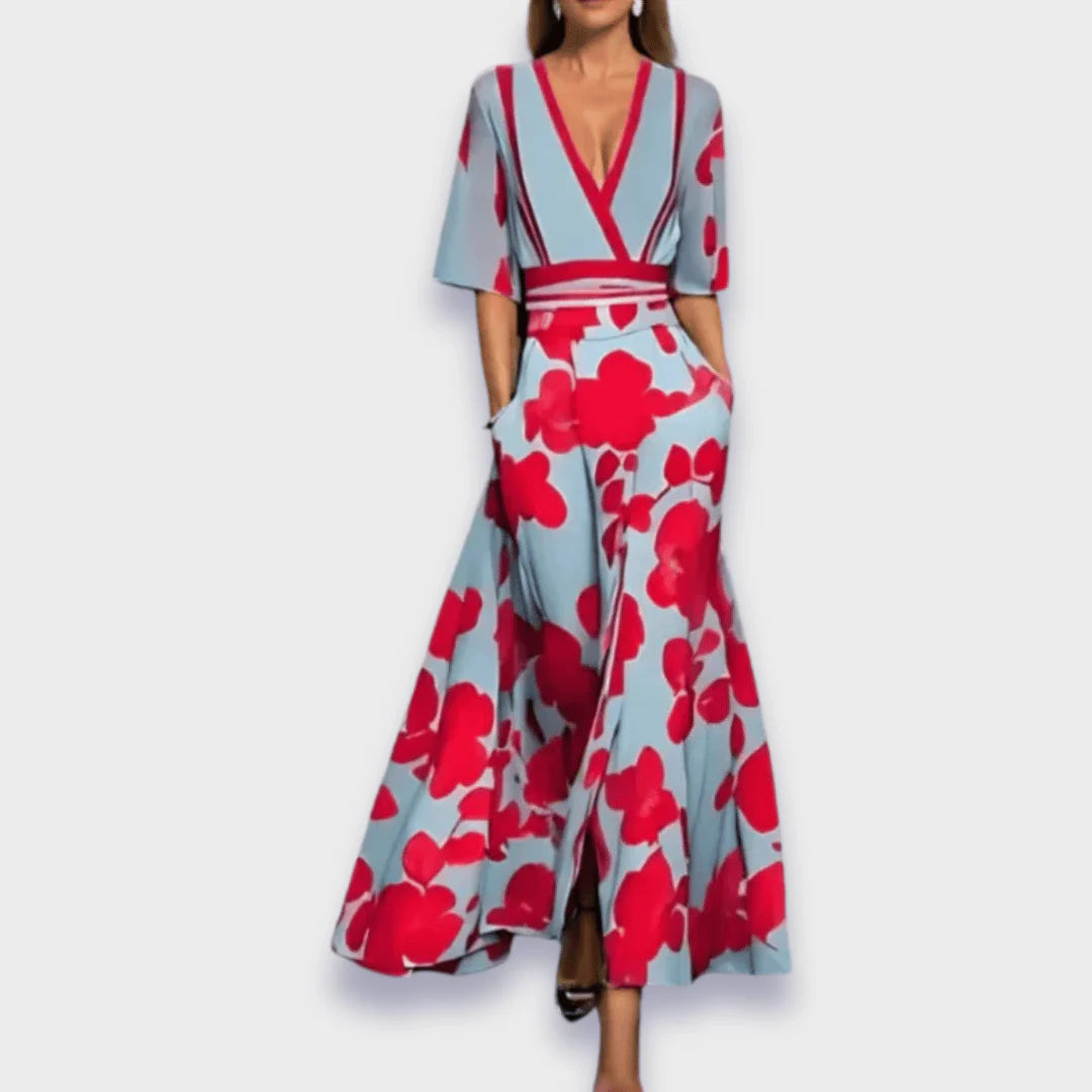 Valena | Strapless Satin Maxi Dress with Side Slit