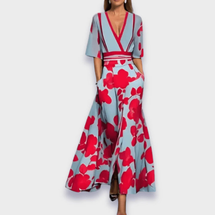 Valena | Strapless Satin Maxi Dress with Side Slit