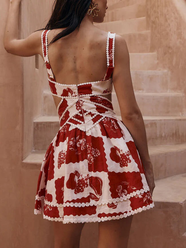 Liora | Floral Cut-Out Mini Dress