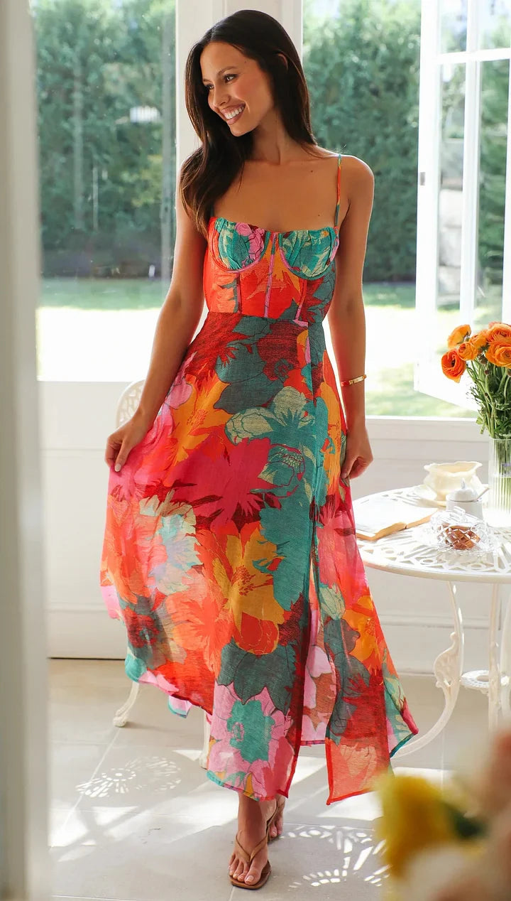Adelisa | Floral Strap Summer Dress