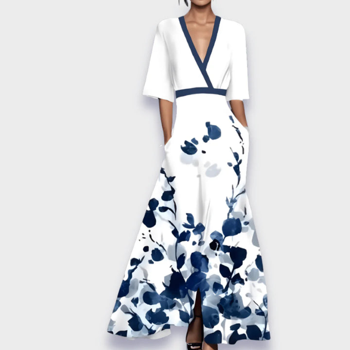 Valena | Strapless Satin Maxi Dress with Side Slit