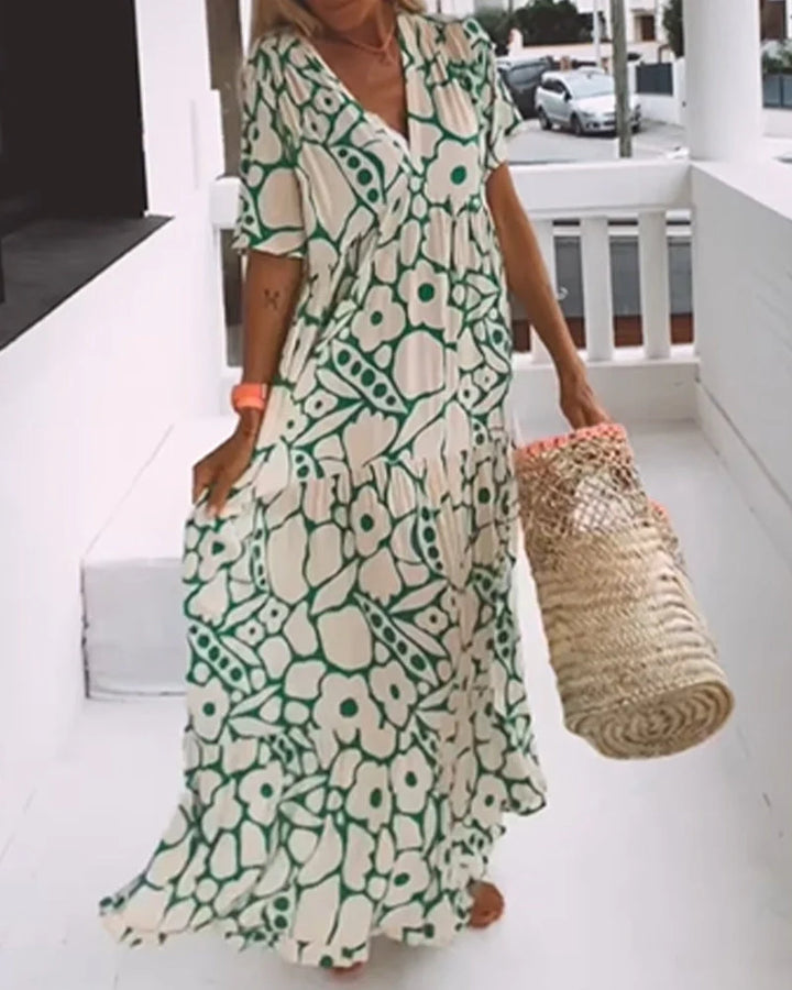 Aria | V-Neck Flowy Maxi Dress