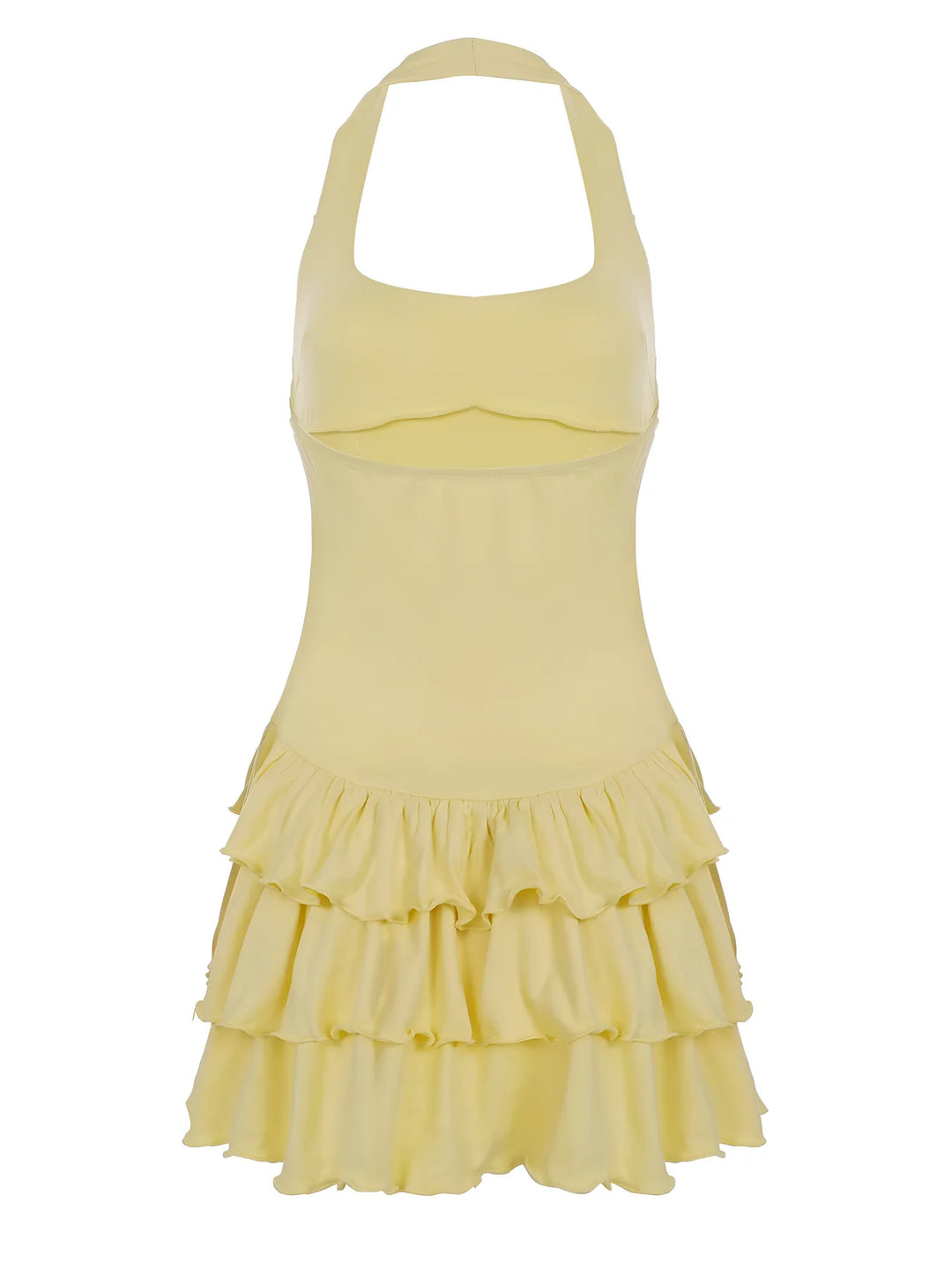 Solena | Halter Mini Dress with Ruffle Hem