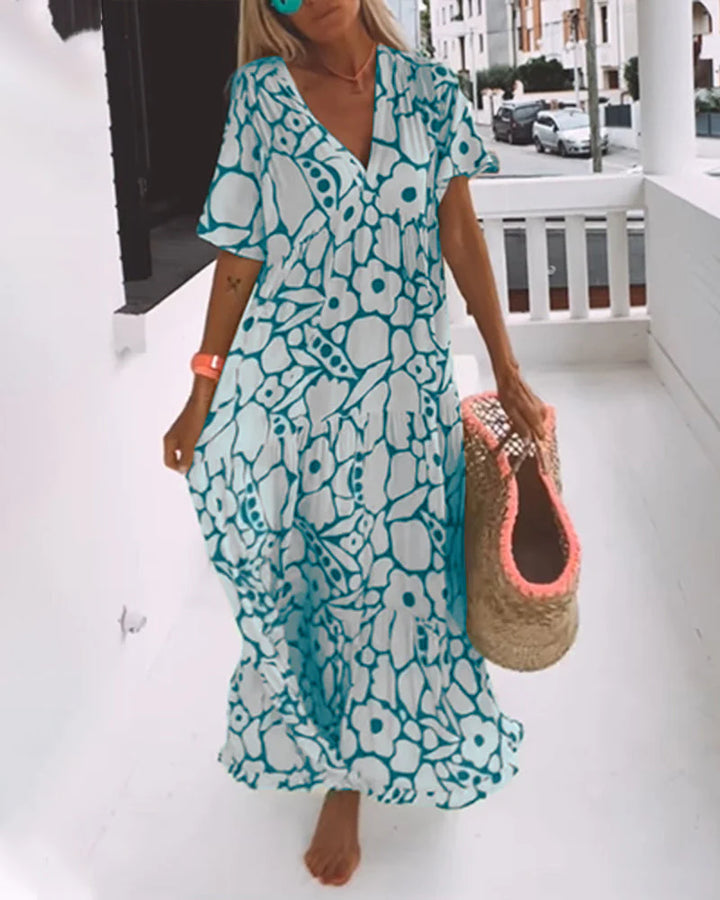 Aria | V-Neck Flowy Maxi Dress