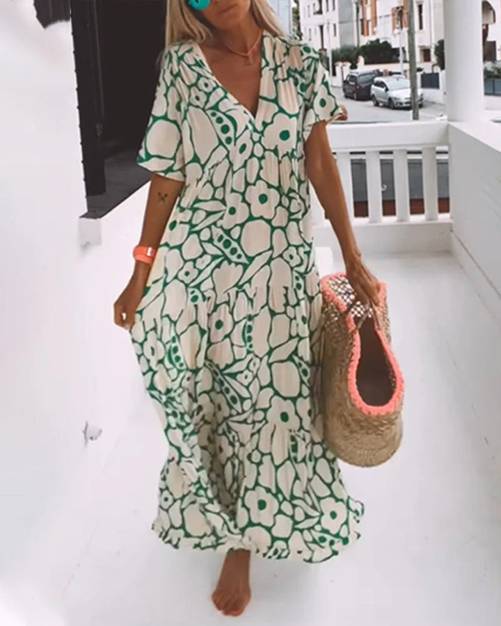 Aria | V-Neck Flowy Maxi Dress