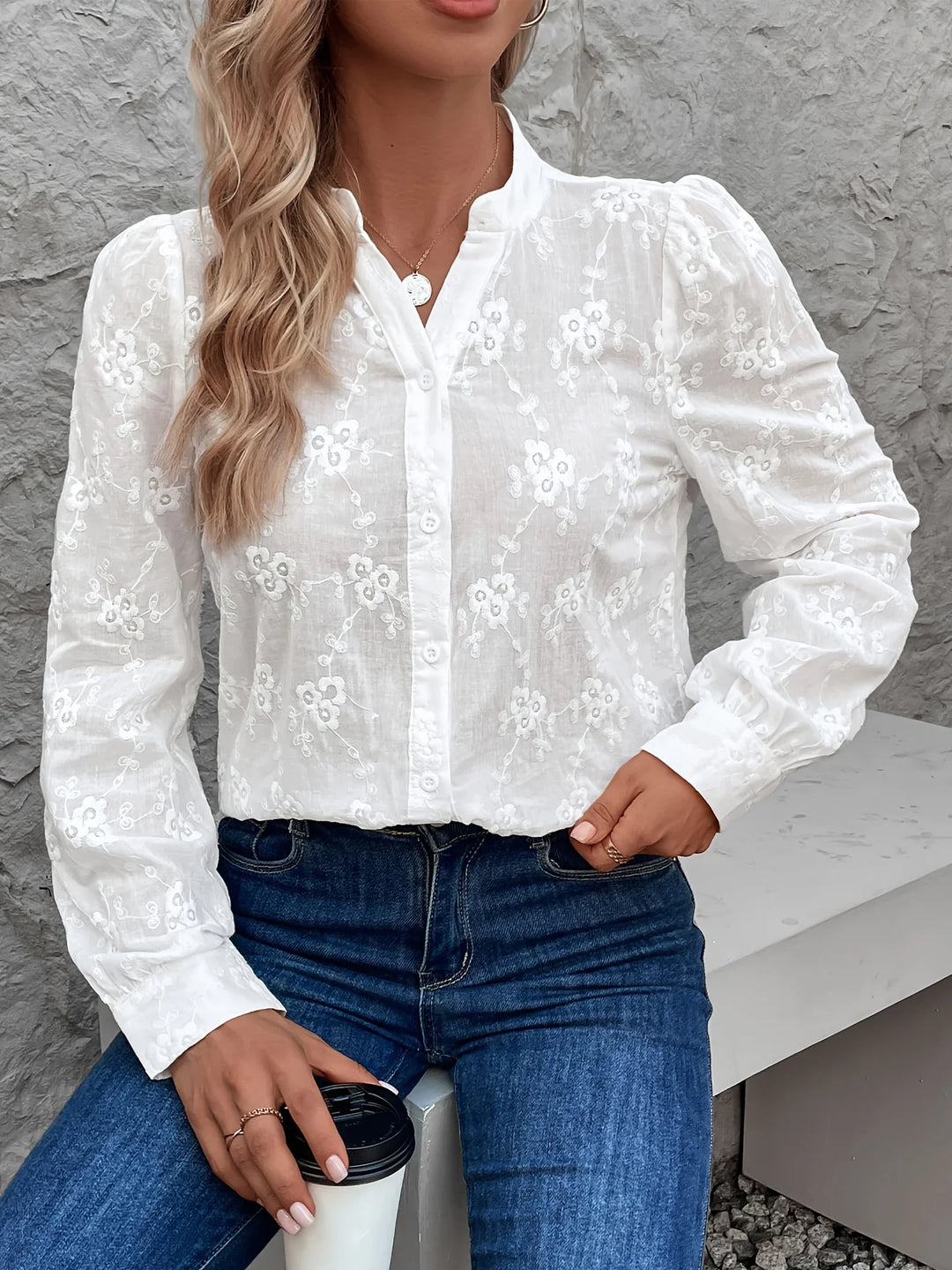 Saria | Embroidered Cotton Blouse