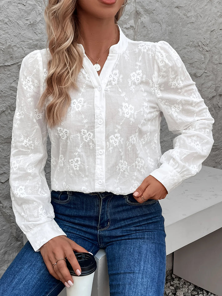 Saria | Embroidered Cotton Blouse
