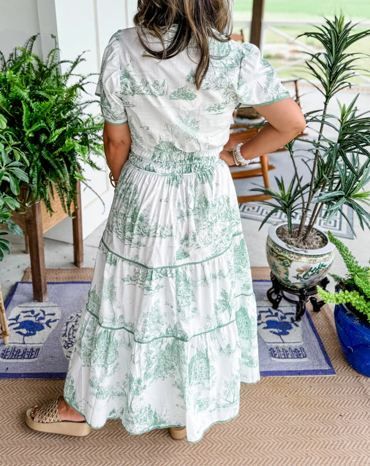 Florine | Classic Toile Maxi Dress
