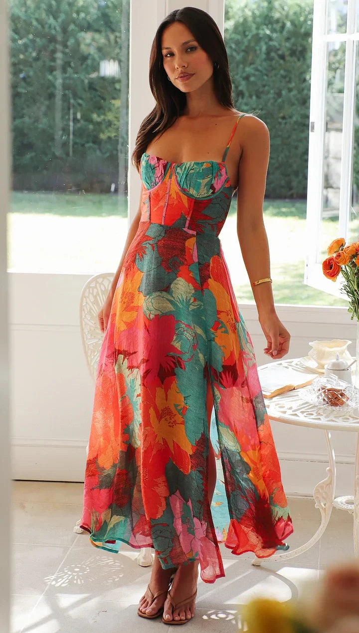 Adelisa | Floral Strap Summer Dress