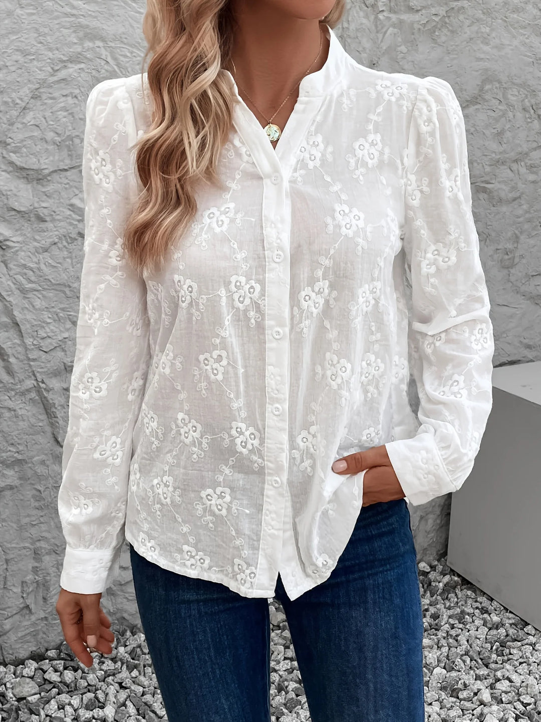Saria | Embroidered Cotton Blouse