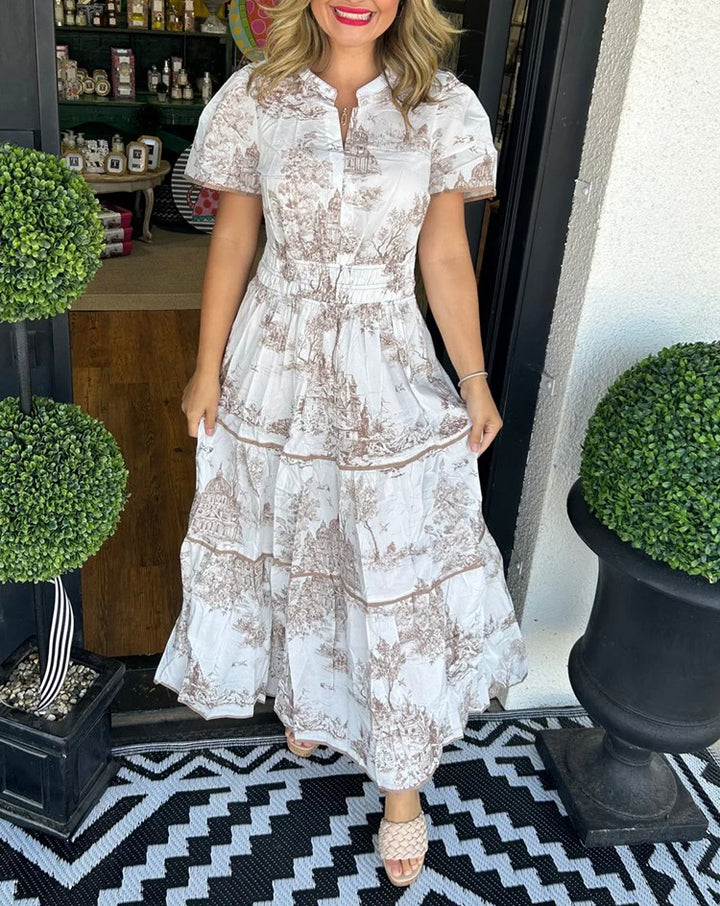 Florine | Classic Toile Maxi Dress