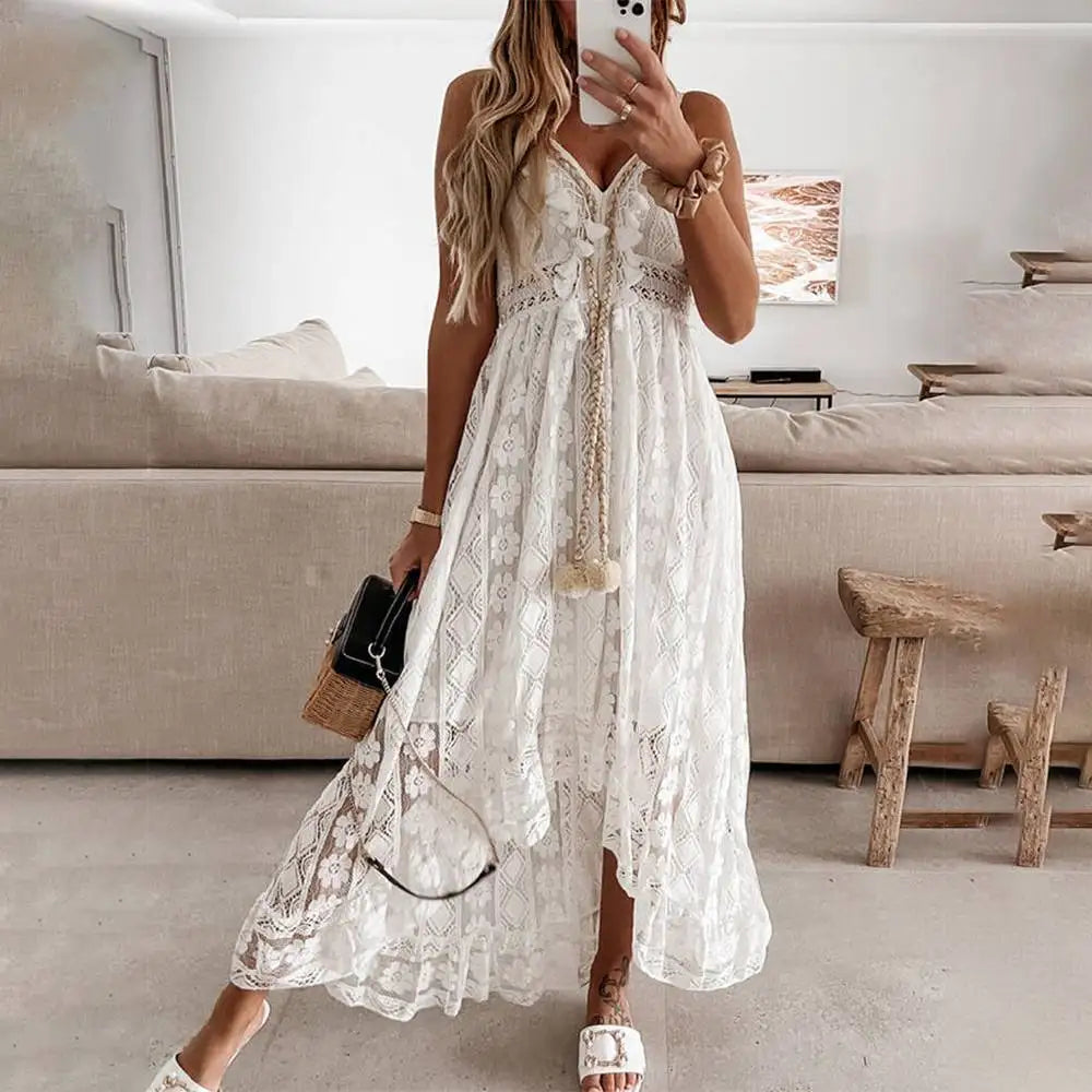 Eloria | Strappy Chiffon-Draped Maxi Dress
