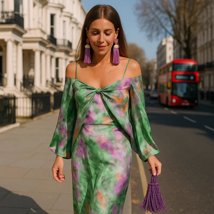 Serena | Elegant Ruched Maxi Dress with Side Slit