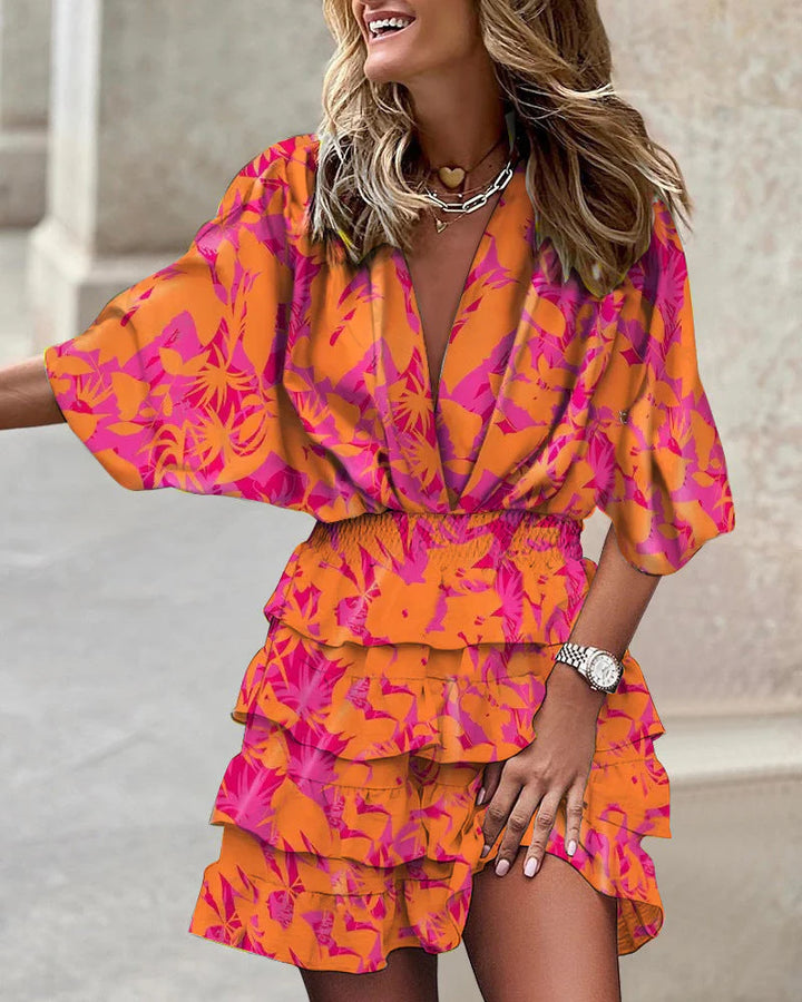 Sinaé | Elegant Mid-Length Floral Dress