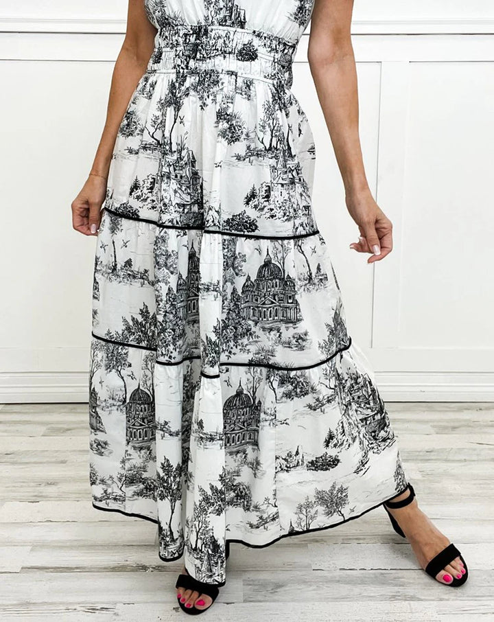 Florine | Classic Toile Maxi Dress