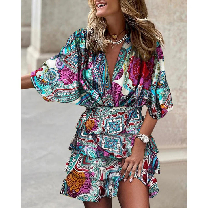 Sinaé | Elegant Mid-Length Floral Dress
