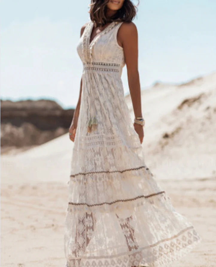 Eloria | Strappy Chiffon-Draped Maxi Dress