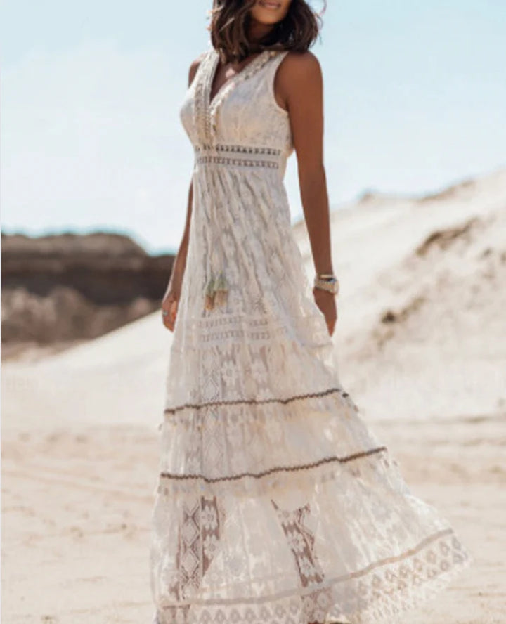 Eloria | Strappy Chiffon-Draped Maxi Dress