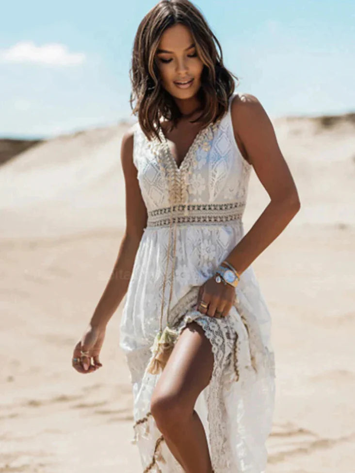 Eloria | Strappy Chiffon-Draped Maxi Dress