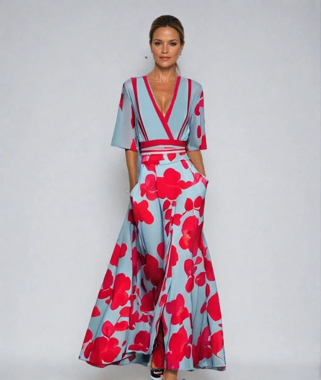 Valena | Strapless Satin Maxi Dress with Side Slit