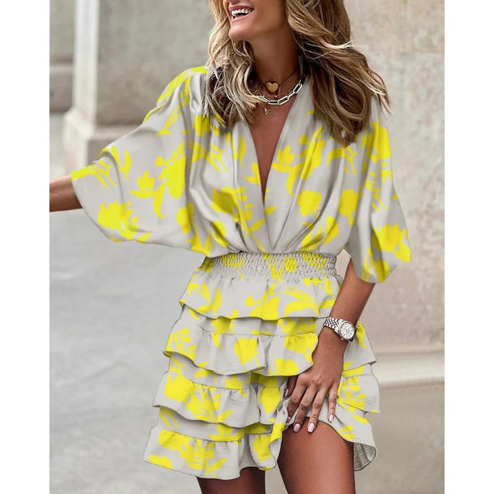 Sinaé | Elegant Mid-Length Floral Dress