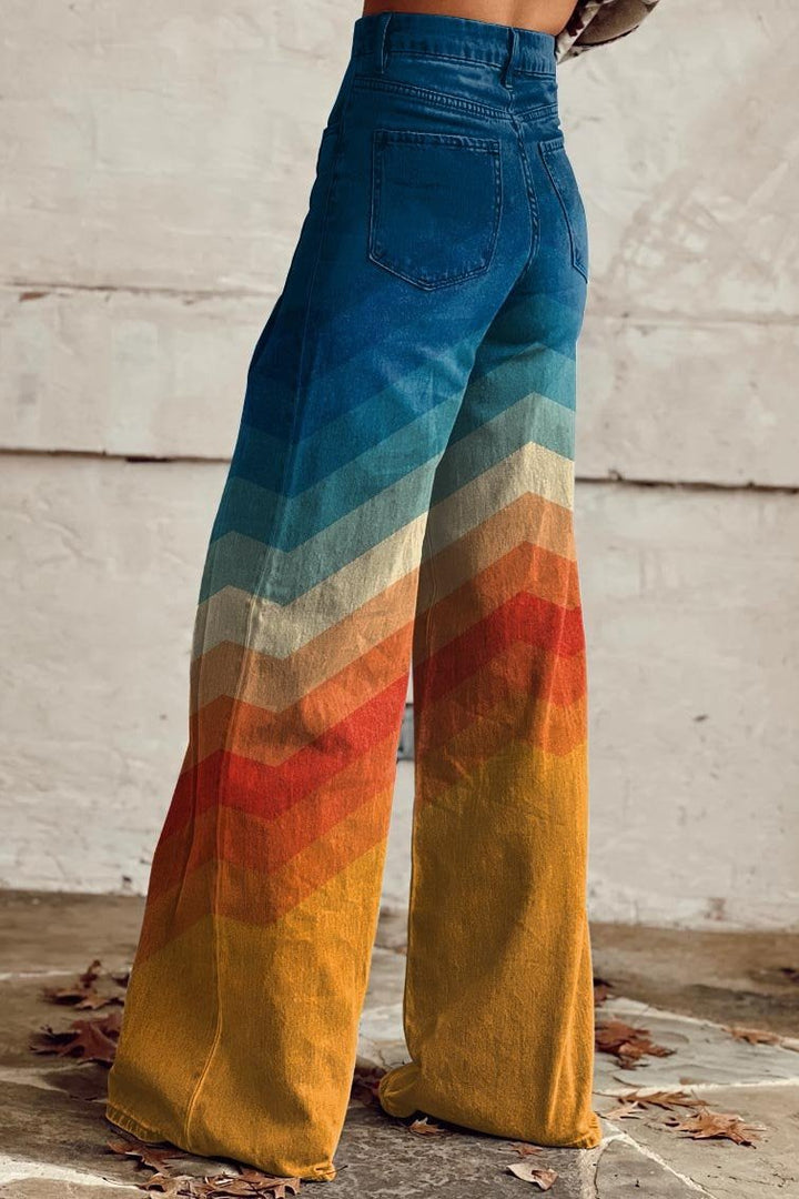 Marley | Retro Chevron Ombre Wide-Leg Jeans