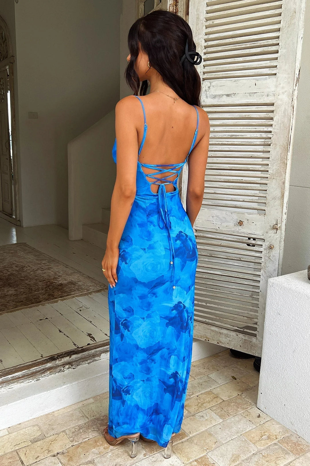 Isalda | Romantic Open-Back Dress with Tie Detail
