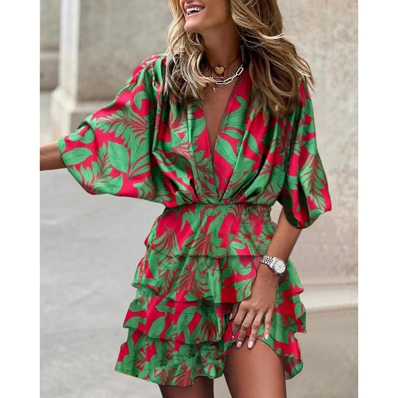 Sinaé | Elegant Mid-Length Floral Dress